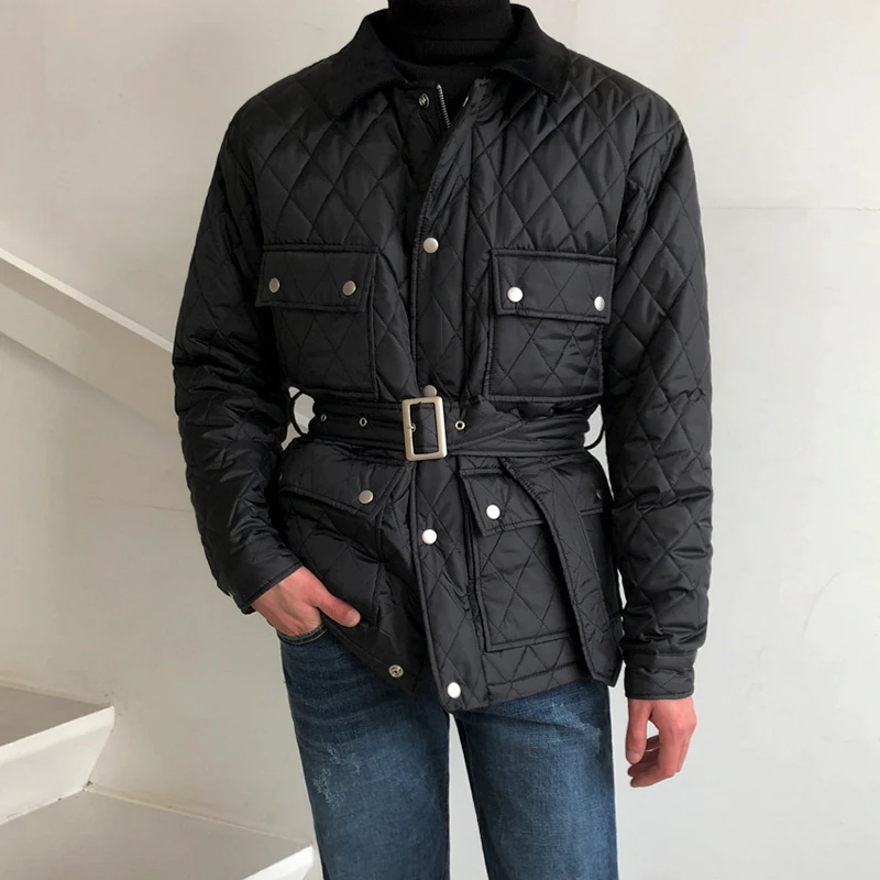 

2022 Winter Thick Warm Men's Fleece Jacket Male Coat Turn-down Collar Casual Korean Style Fashion Streetwear Men Parka E08