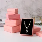 Шкатулка для ювелирных украшений ручной работы розового цвета, коробка-переноска для ожерелий, браслетов, серег, квадратная, подарочная упаковка, 1 шт.