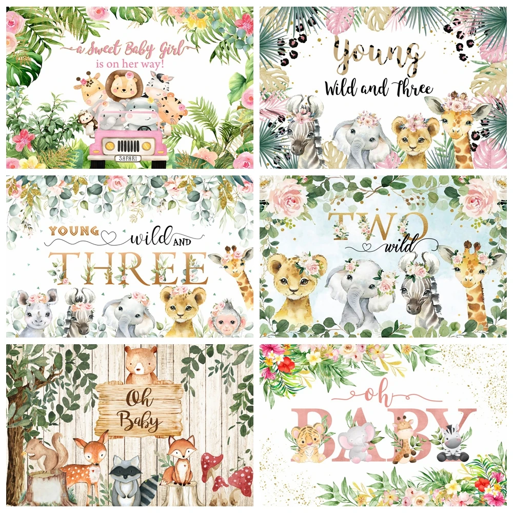 Негла сафари тропический лес фон для фотосъемки новорожденный детский душ день