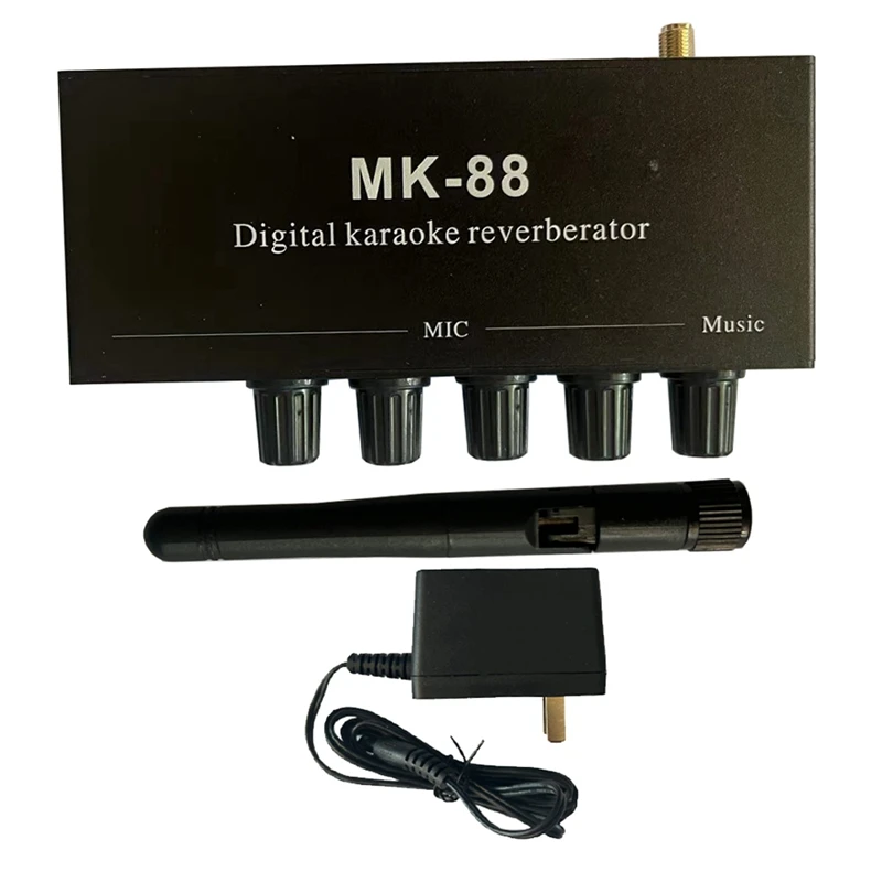 MK-88 Audio Amplifier Mixing Board Stereo Preamplifier Audio Amplifier Mixing Board With DC 12V Power-Adapter US Plug
