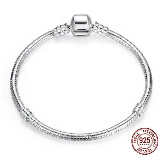 

Luxury 100% 925 Sterling Silver Charm Chain Fit Original pan Bracelet for Women Authentic Jewelry Pulseira Gift