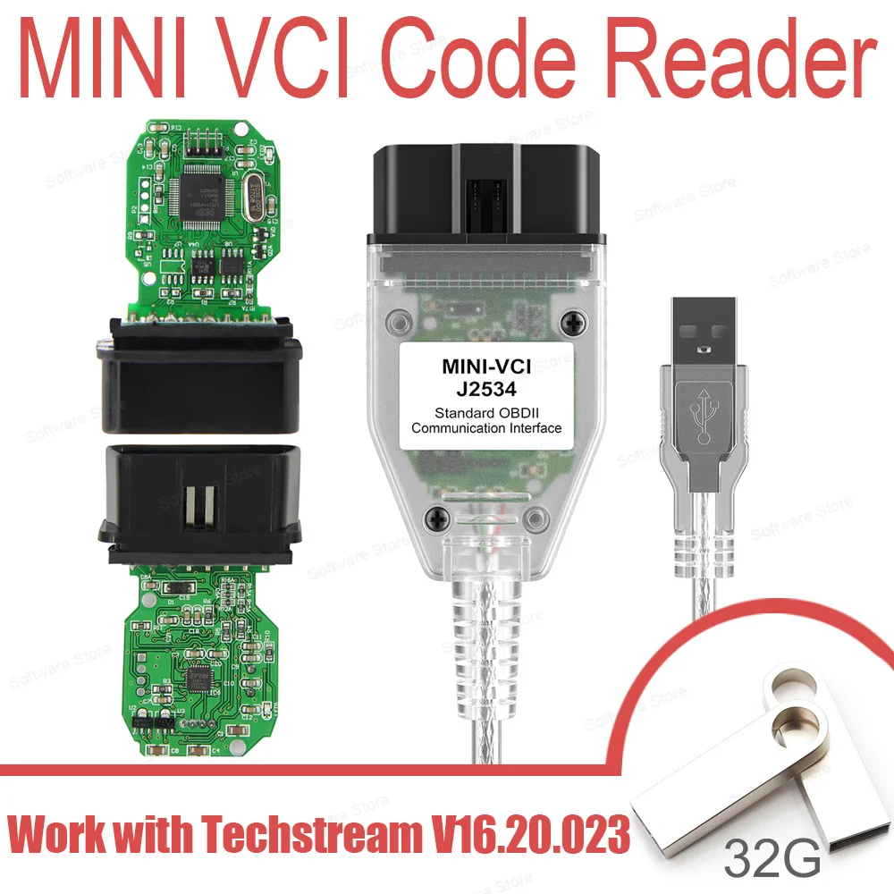 Мини VCI J2534 для Toyota TIS OEM диагностическое программное обеспечение Techstream V16.20.023