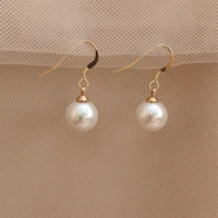 2022 popular japanese and korean needle pearl earrings all match personality temperament circle earrings fashion accessories