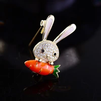 japanese and korean fashion bunny radish brooch creative cute enamel color holding fashion shirt jacket corsage accessories