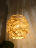 modern bamboo hand woven lantern bamboo chandelier live room dining room bamboo pendant lamp bedroom home decor lighting