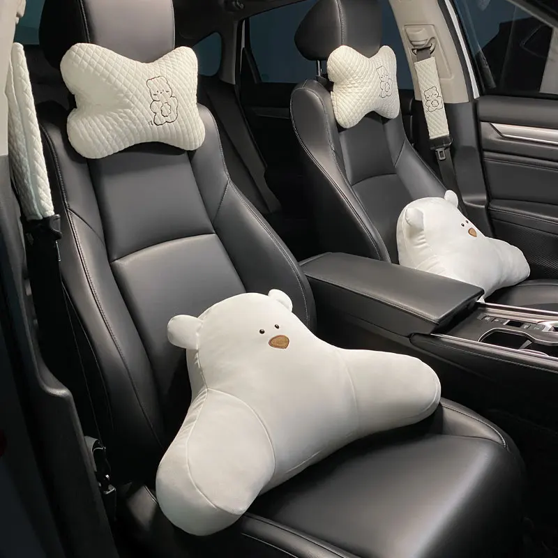 

New Cartoon Bear Cotton Cloth Four Seasons Universal Cute Car Waist Neck Pillow Car Interior Ornaments