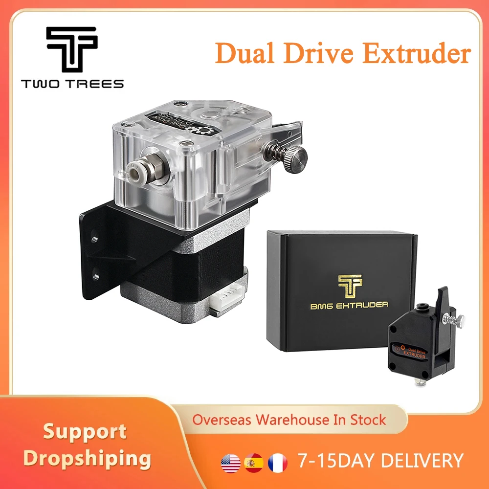 

TWO TREES 3D Printer Parts Dual Gear Drive Extruder Flexible Consumables 1.75mm Filament All Metal Material for FDM Printer
