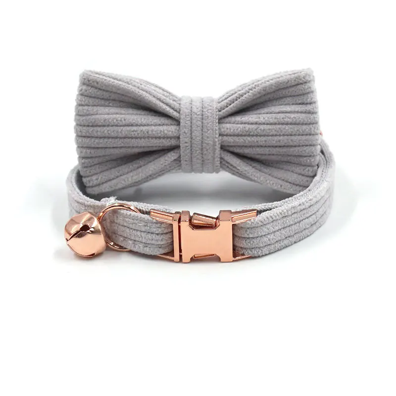 

Personalized Cat Collar Velvet ID Engraving Name Tag Collar for Cat Necklace Puppy Kitten Bell Bow tie Custom Small Dog Collar