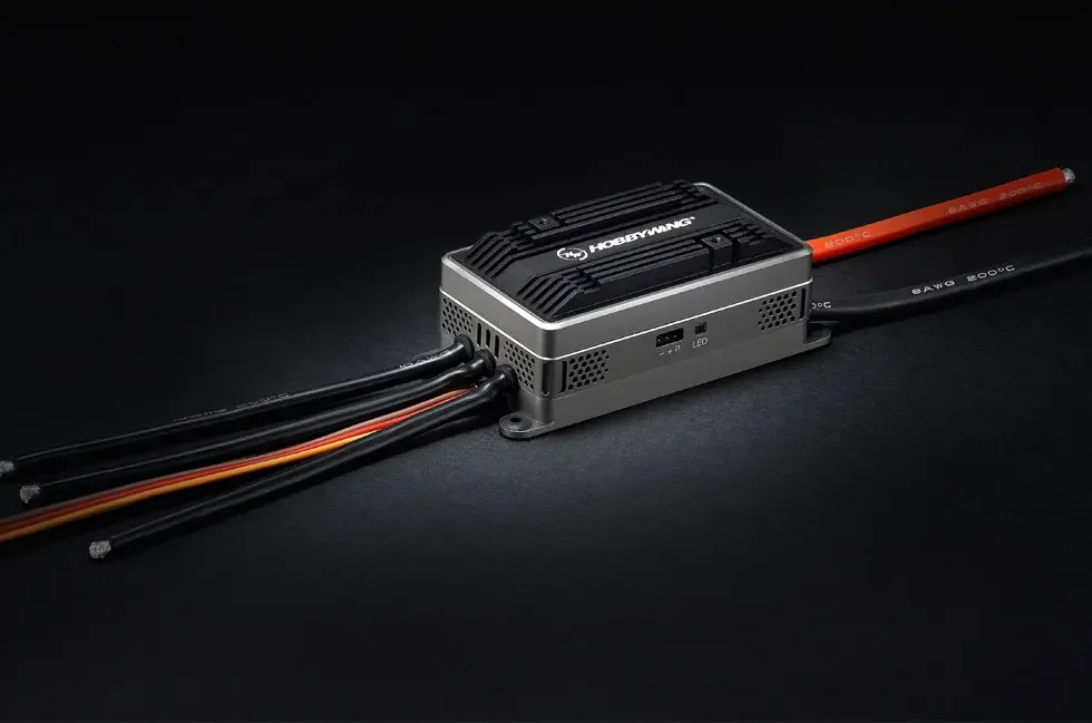 Фото Бесколлекторный регулятор скорости VoidFly Original Hobbywing Platinum HV V4 4.1 130A 200A BEC / OPTO 6-14S Lipo (пустая заготовка) для радиоуправляемых дронов и вертолетов №3