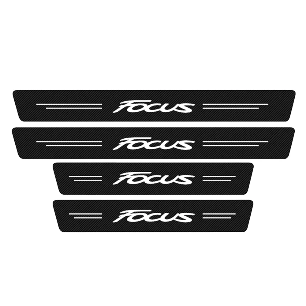 

4pcs For Ford FOCUS Door Threshold Plate Protector Entry Guard Door Sills Scuff Plate Sticker Cover Decal Styling
