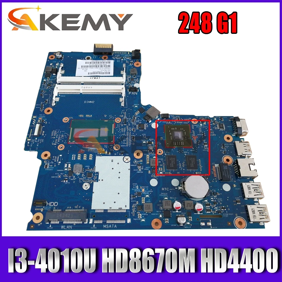 

Материнская плата Akemy 6050A2608301-MB-A02 746029-001 746029-501 для ноутбука HP 248 G1, Процессор I3-4010U Radeon HD 8670M HD 4400 DDR3