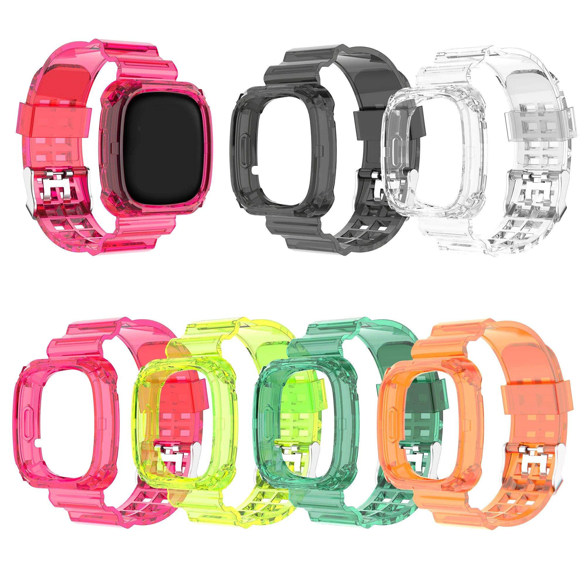

Ремешок для часов Fitbit Versa 3, прозрачный мягкий браслет для наручных часов Fitbit Sense Versa3, сменный Браслет