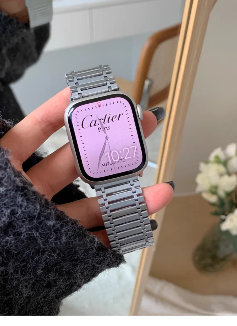 

Luxury Metal Band For Apple Watch 41mm 40mm 38mm 45 42mm 44 49 Chain Stainless Steel Strap For iWatch Series Ultra 8 7 6 5 4 SE