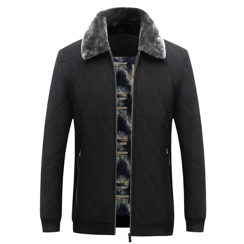 The new season 2022 middle-aged collars lapel cotton-padded clothes, leisure short thickening down cotton-padded jacket