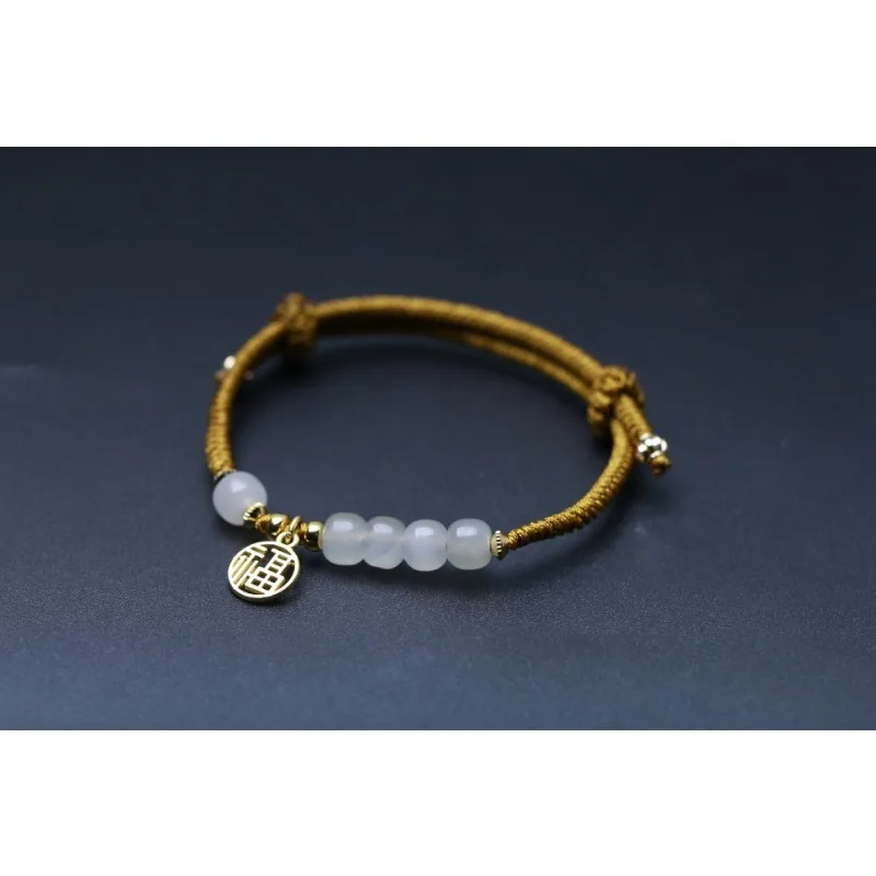 Натуральный бренд Hetian Yufu плетеный вручную веревочный старая бусина женский