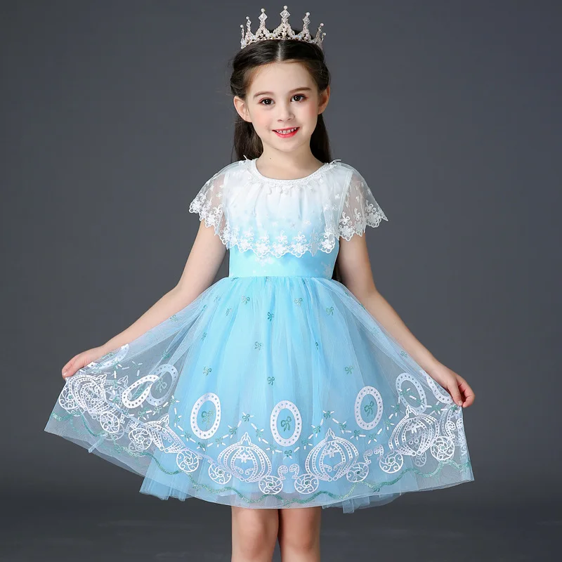 

2022 New Mesh Dress Queen Princess Dress New Short Sleeve Fashionable Dress