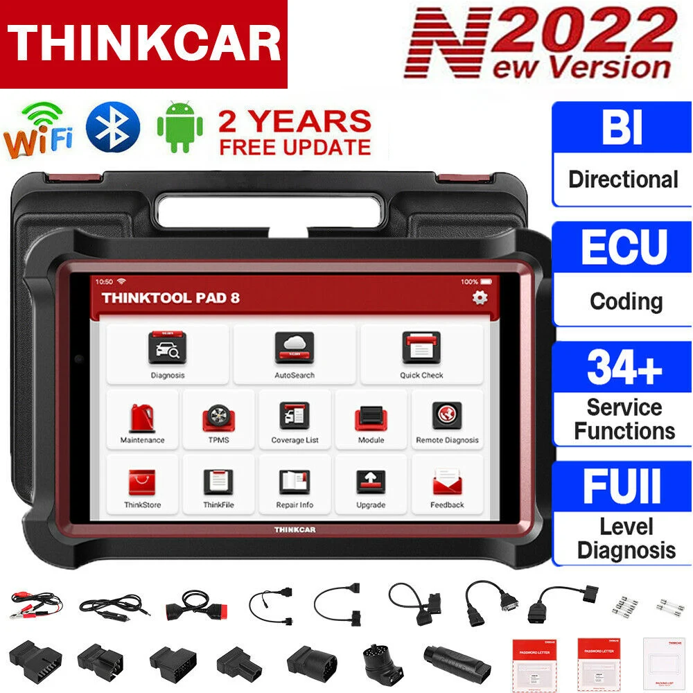 2022 г. Thinktool PAD 8 все системы диагностики двунаправленный сканер OBD2 кодирование