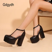 gdgydh high heels court shoes for women t strap block heels ankle buckle strap womens platform pumps dress party mary janes