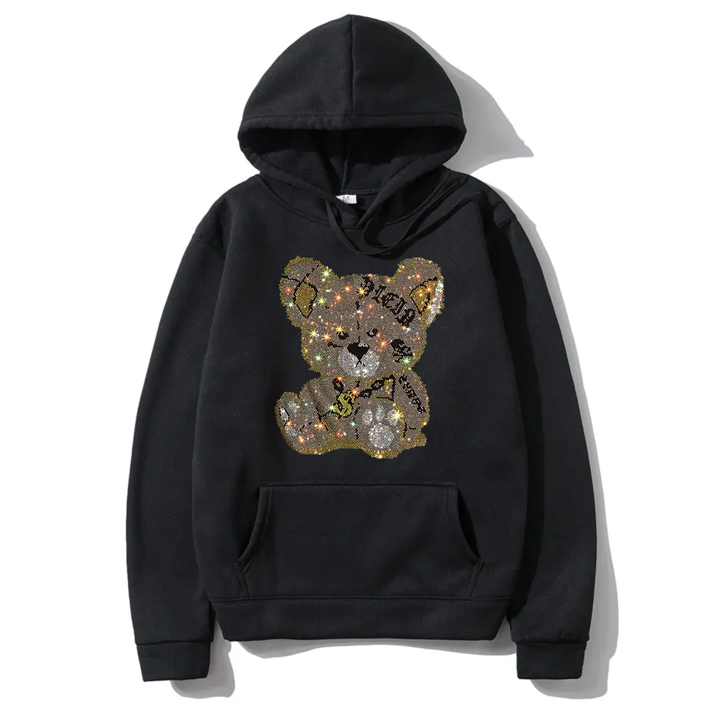 

Funny Teddy Bear Toy Print Hoodie Men Women Plus Size Cotton Sweatshirt Brand Harajuku Streetwear Couple Casual Loose Hoodies