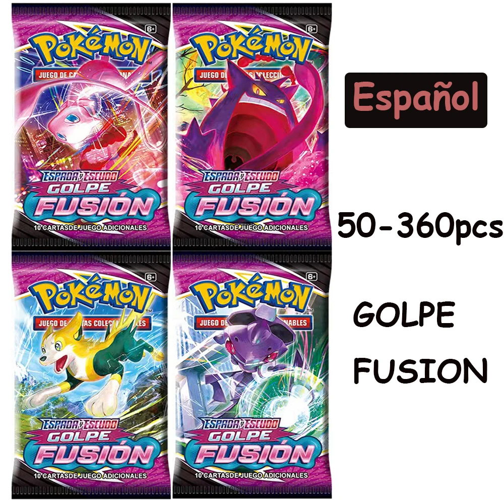 

2021 последняя Испанская версия Pokemon Fusion Strike Booster 50-360 шт. розничная продажа карт для детей в подарок
