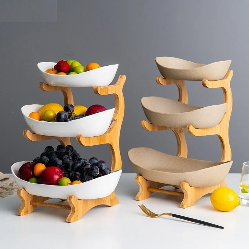 

Living Room Home Plastic Three-layer Fruit Plate Snack Plate Creative Modern Dried Fruit Fruit Basket Candy Dish