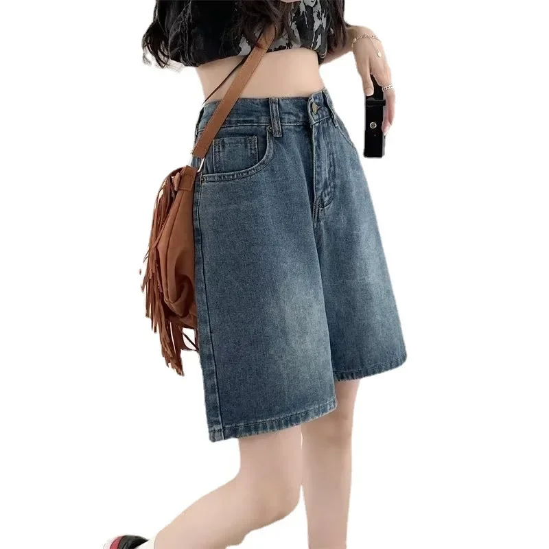 Женские летние шорты маленького размера с прямыми штанинами в винтажном стиле