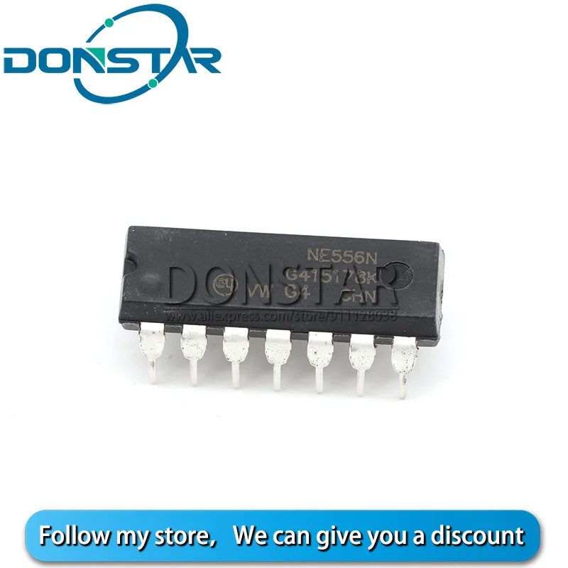 10 шт. NE556 NE556N 556N DIP14 DIP-14 двухканальный таймер IC новый | Электронные компоненты и