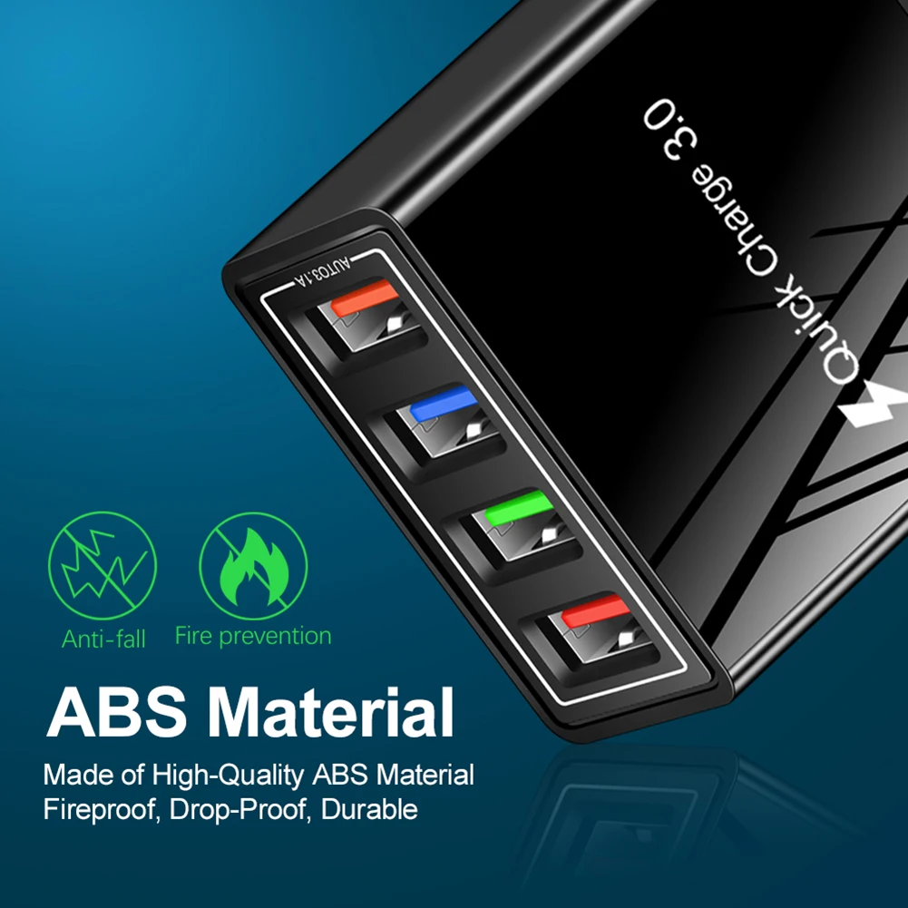 5V 3A USB Зарядное устройство быстрой зарядки зарядное QC 3 0 Быстрый 4 Порты