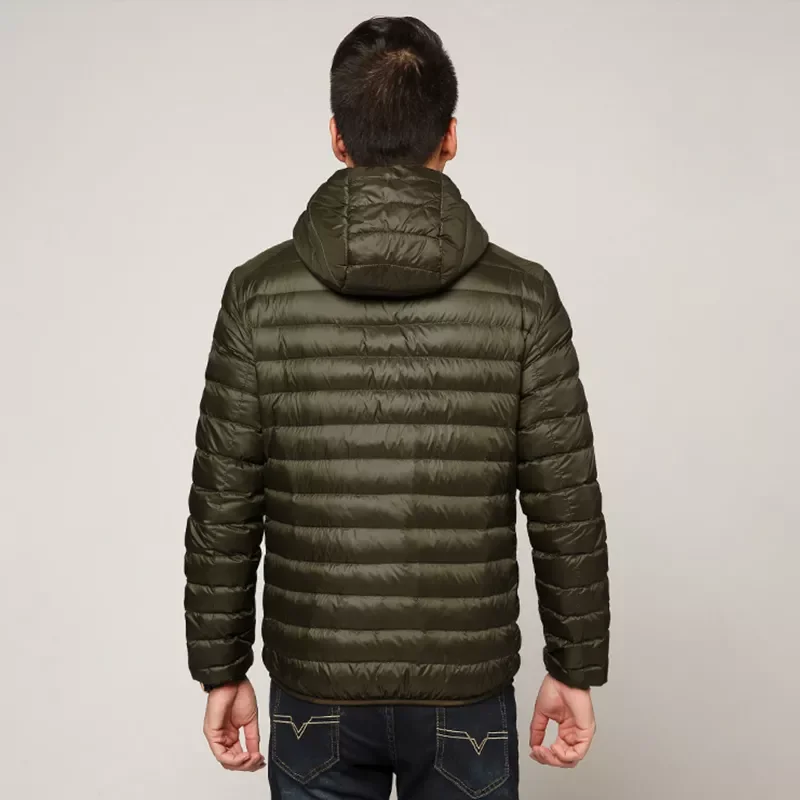 All-Season Ultra Lightweight Packable Down Water and Wind-Resistant Breathable Coat Men Hoodies Jackets