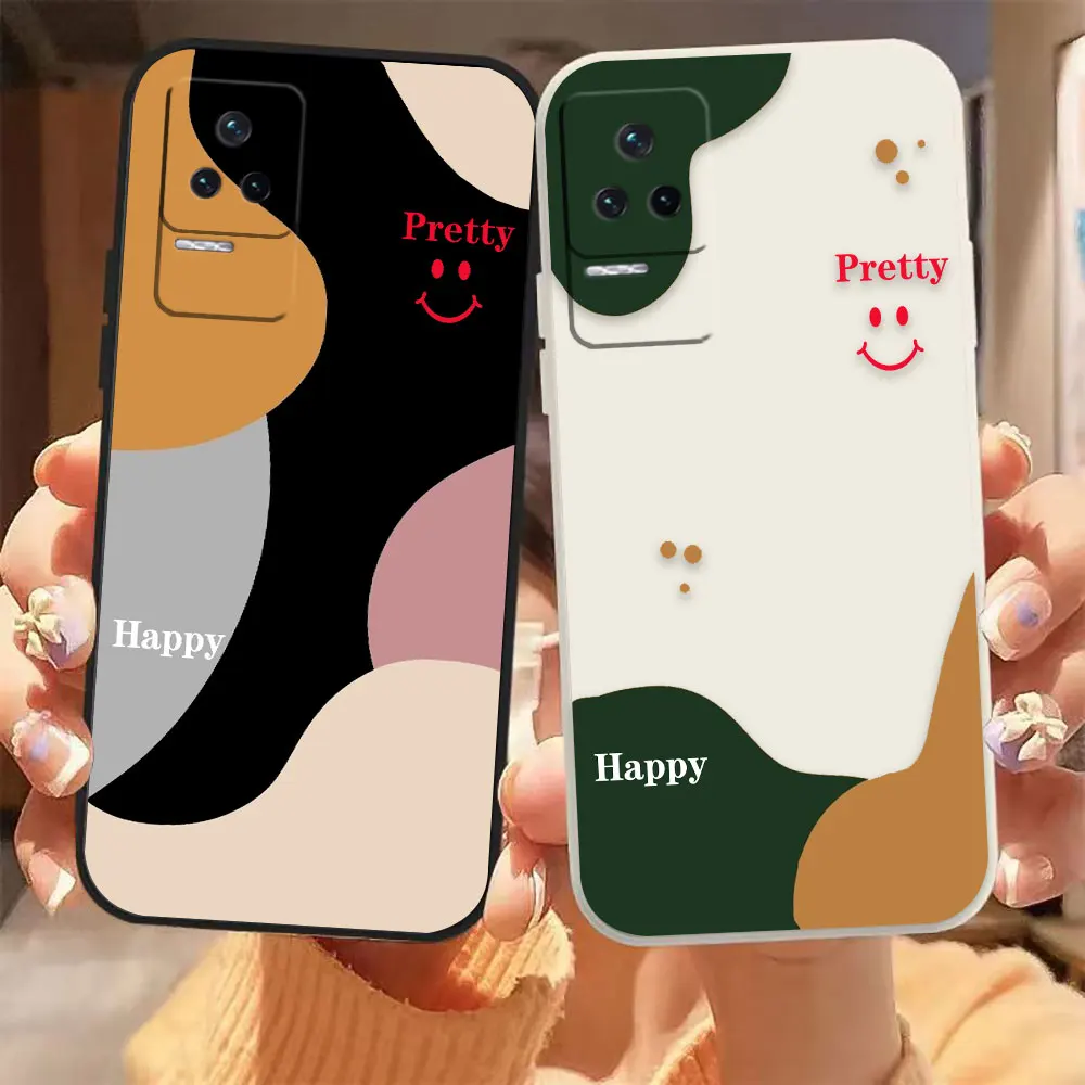 

Happy Pretty Smile Face Phone Case For Redmi K60E K60 K50 K40S K40 K30 K20 12C 10C 9A 9 8A 8 10X 10A 10 Pro 4G 5G Gaming Case