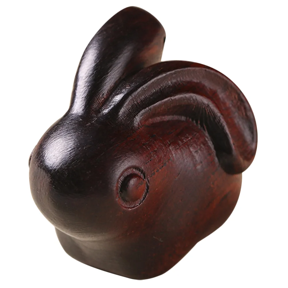 

Bunny Rabbit Statue Wooden Figurine Wood Figurines Decor Pendantzodiac Ornaments Ornament Bunnies Easter Chinese Year Toy