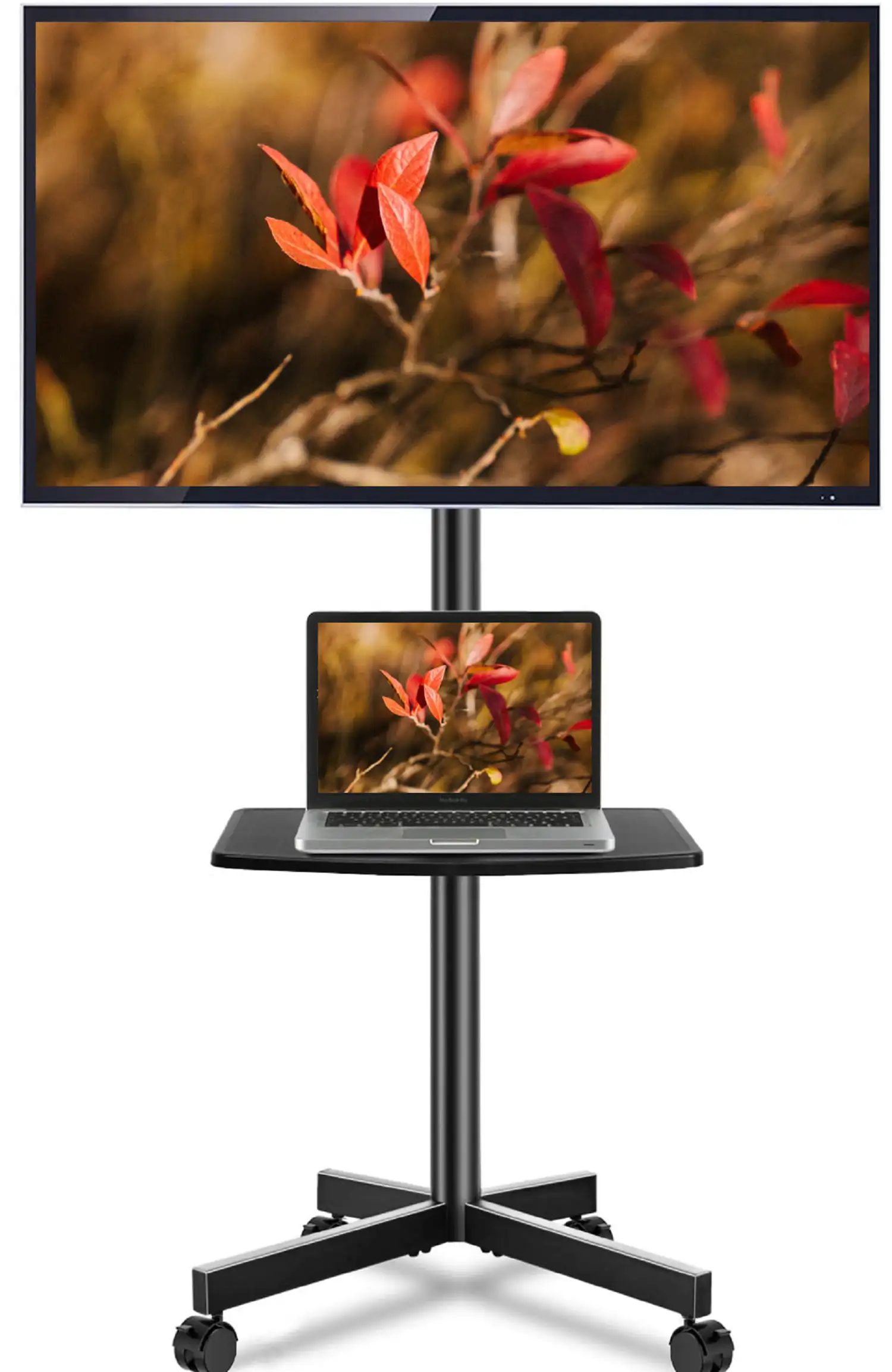 

Modern Rolling TV Stand Mobile TV Cart 32 to 60 inch Flat Panel TVs, Black