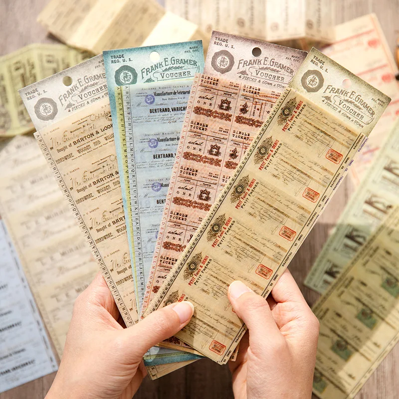 

Винтажные этикетки, наклейки, билет с временем, бумажные стикеры, материал для записи, журнал, скрапбукинг, декоративные бумажные канцелярские принадлежности