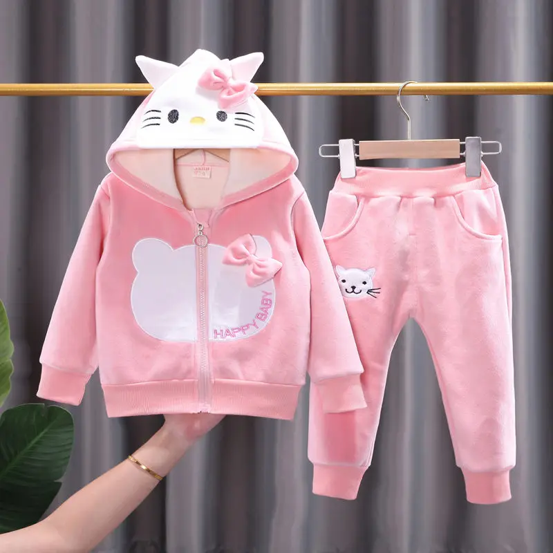 Baby girls Winter Hoodies Clothing Sets Kids Thick Warm Velvet Clothes Sets Sport Suit For Children Cartoon Cat Fleece Tracksuit
Baby girls Winter Hoodies Clothing Sets Kids Thick Warm Velvet Clothes Sets Sport Suit For Children Cartoon Cat Fleece Tracksuit