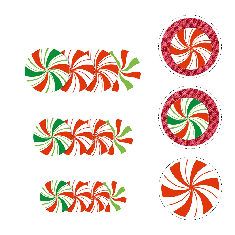 

12pcs Xmas Wall Decals Christmas Floor Decal Peppermint Floor Decals Christmas Candy Decorations Candy Party Supplies