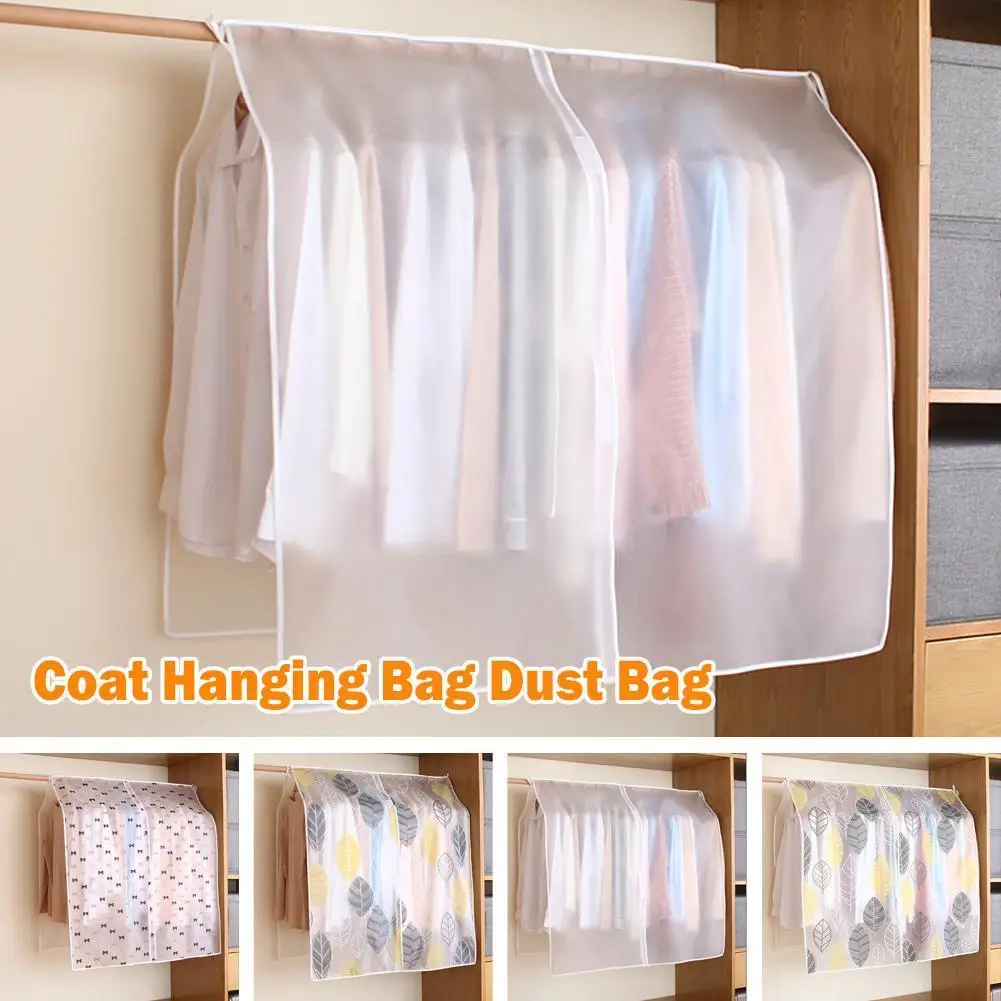 

Coat Hanging Bag Dust Bag Cover Garment Suit Coat Waterproof Clothes Dustproof Storage Wardrobe Hanging Organizer Protector P1E7