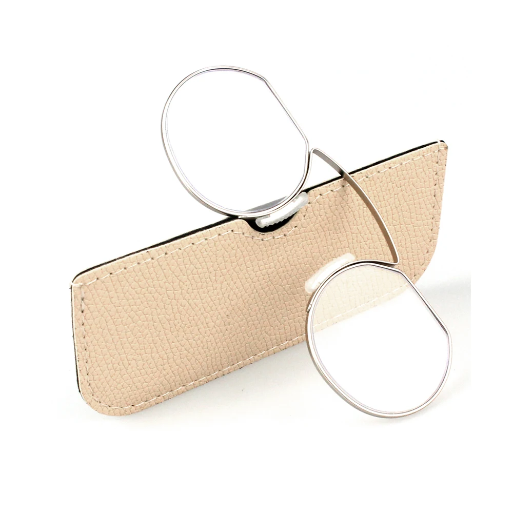 Reading Glasses for Men Clip Nose Portable with Out Temple Presbyopic Glasses Oval Metal High Quality with Case (art.: 3920ca2e62d83) - 3920ca2e62d83