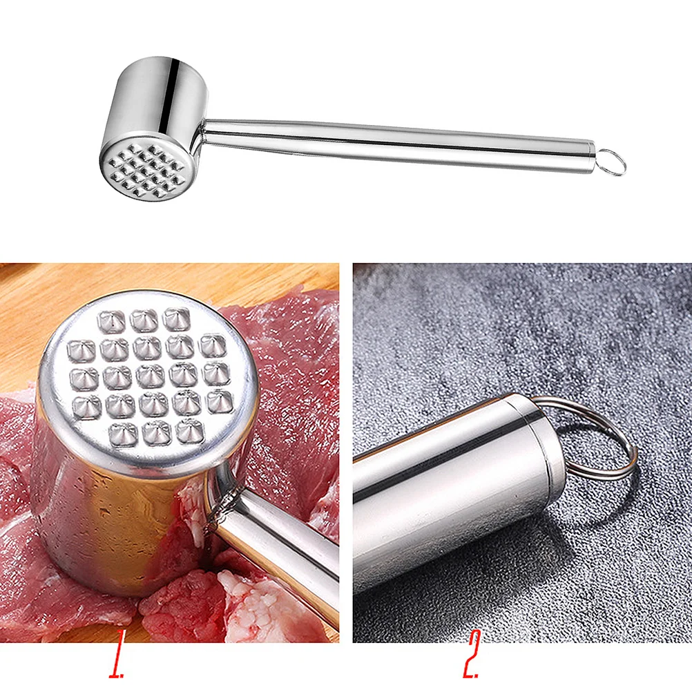 

Stainless Steel Meat Mallet, Spiked& Flat Meat Tenderizer with Hanging Hole, Heavy Duty Beef Pounder Tool for Home Restaurant