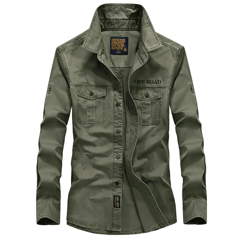 2022 Army Tactics Men's Long Sleeved Shirt Man's Autumn Large Loose Men's Cotton Military Shirt Chemise Homme