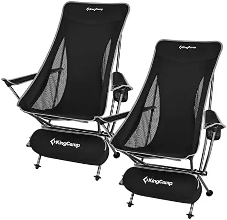 

Camping Chairs for Adults Ultralight High Back Folding Portable Lawn Light Weight Outdoor with Armrest, Side Pocket, Headrast, C