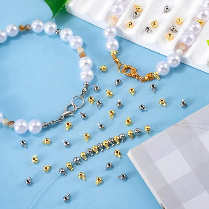 80 шт. Обжимные бусины GTBL для изготовления ювелирных изделий золотистые