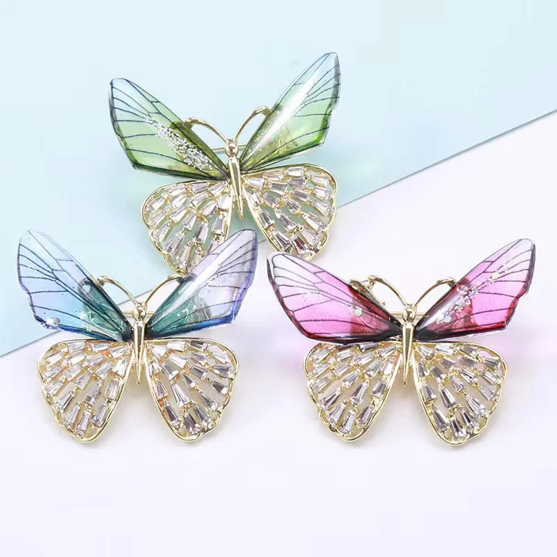 

Butterfly Brooch Rhinestone Brooch Shirt Brooch Artist Jewelry Insect Brooch Cuff Collar Needle Artist Brooch Anti Stray Light