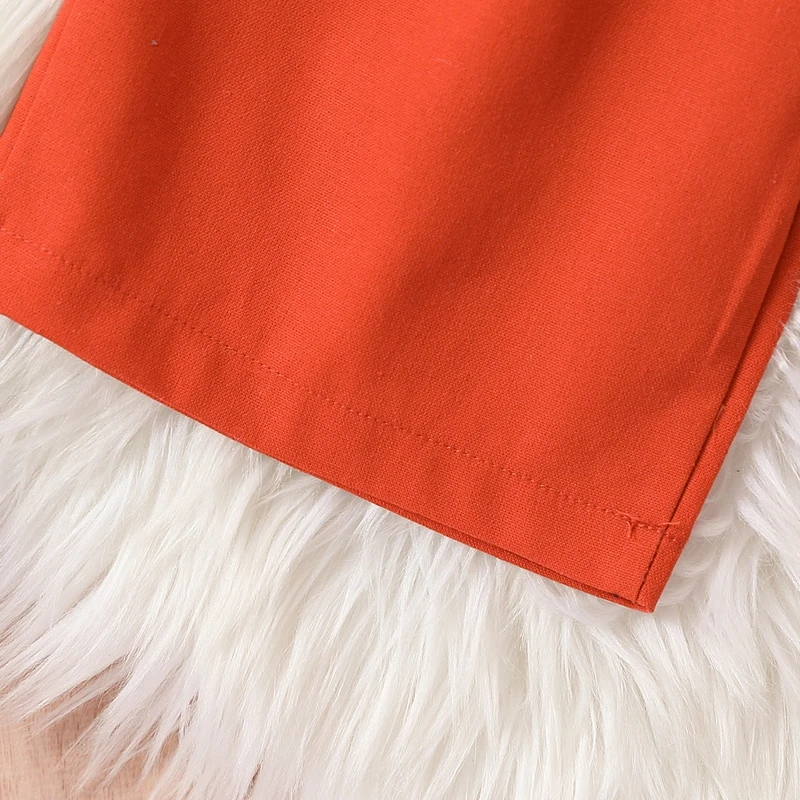 

Комплект из двух предметов для маленьких девочек, Однотонная рубашка с рукавом до локтя и эластичные Широкие штаны, милая осенняя одежда для малышей