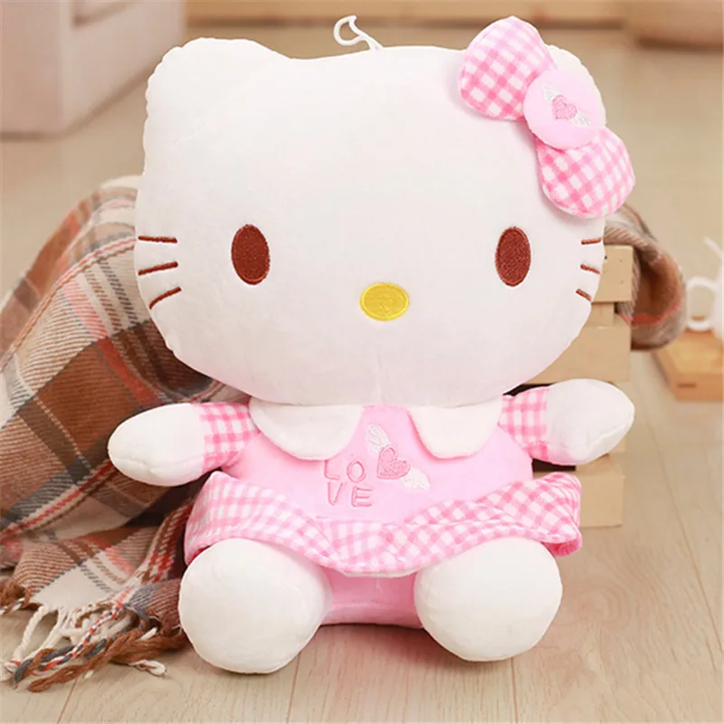 

Аниме Sanrio Kawaii Hello Kitty плюшевая игрушка подушка розовое платье Мягкая кукла кошка милая игрушка для детей девочки подарок на день рождения