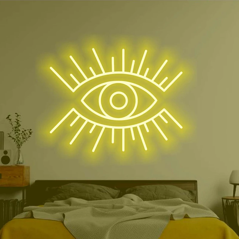 Evil Eye Neon Sign USB Power Creative Game Festive Party Club Neon Lights Signs Bedroom Game Room Christmas Wall Decor Gift