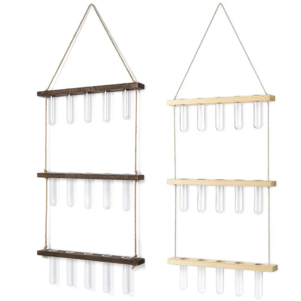 

Wall Hanging Test Tube Vases Detachable 3 Tiered Propagation Stations