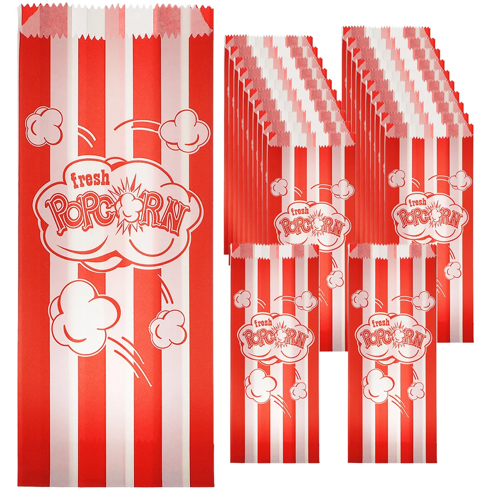 

100 Pcs Popcorn Packaging Bag Multi-function Small Bags Plastic Snack Convenient Paper Movies Parties Packing Oil-proof Pouch