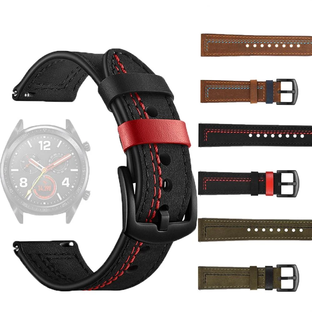 

20mm/22mm Bracelet Huawei watch GT/2/2e/Pro strap for Samsung Galaxy watch 3/46mm/42mm//Gear S3/Active 2 40mm 44mm leather band