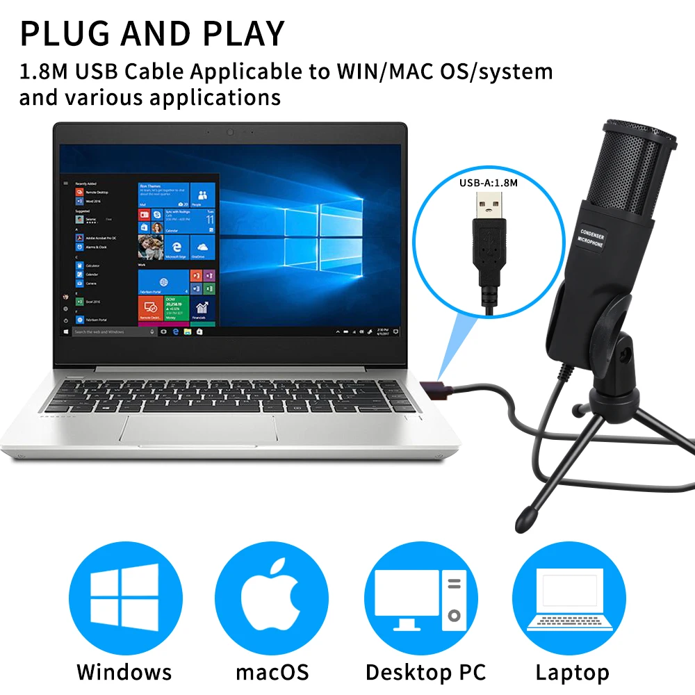 usb microphone condenser microphones for pc computer laptop recording studio singing gaming streaming mx 1 free global shipping