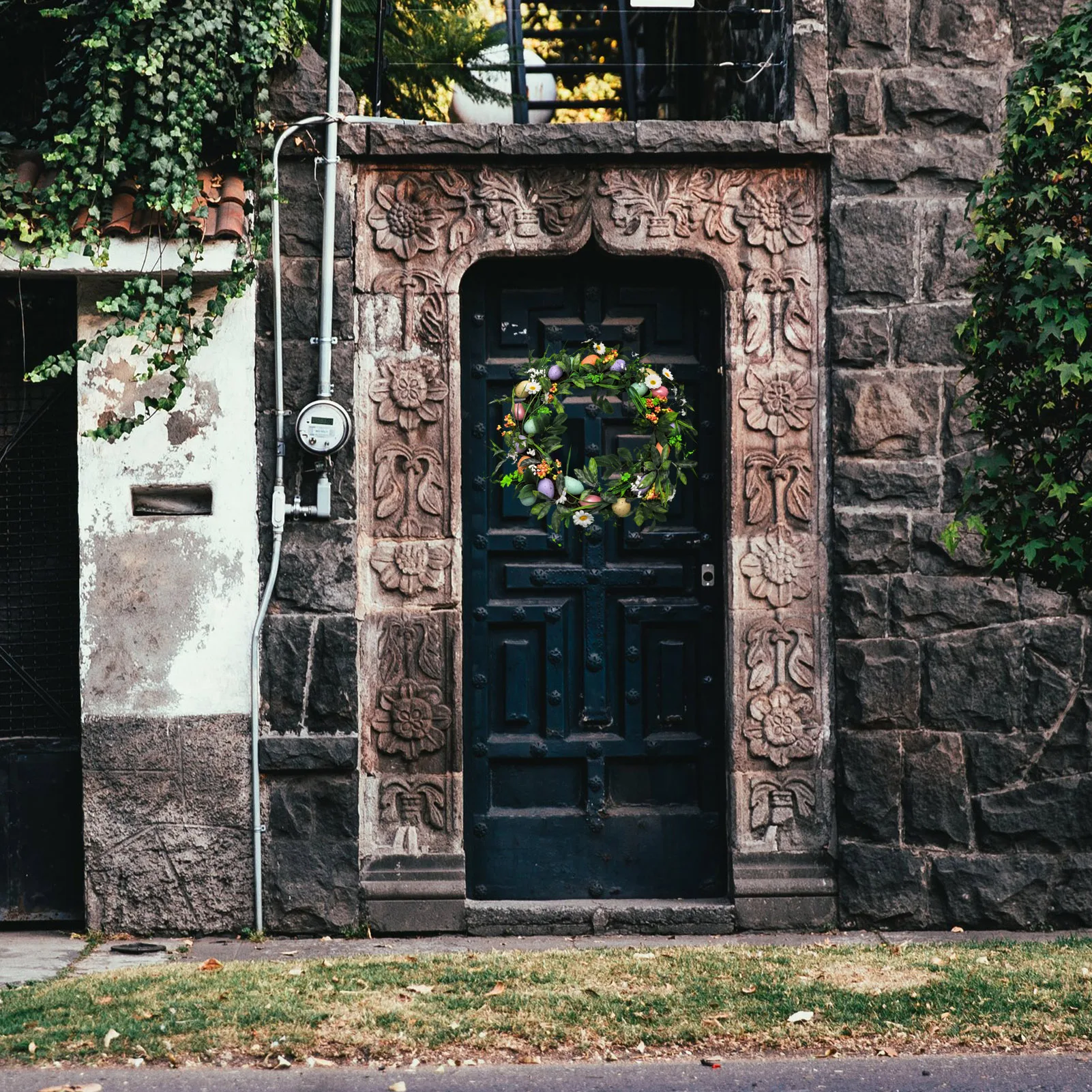 Пасхальный венок в виде яйца Искусственный передний для гостиной весенний